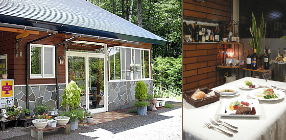 母屋玄関とディナー